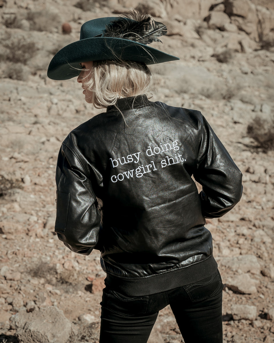 Leather clearance cowgirl jacket