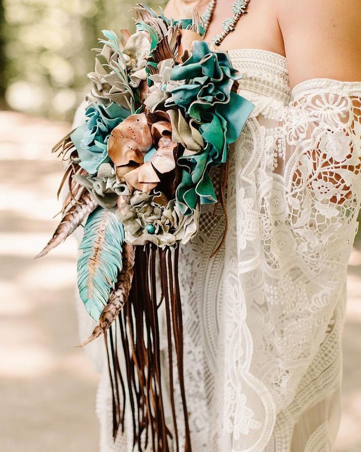 leather wedding dress Large Leather Custom Bridal Bouquet or Flower Arrangement – Casey Curtis Design