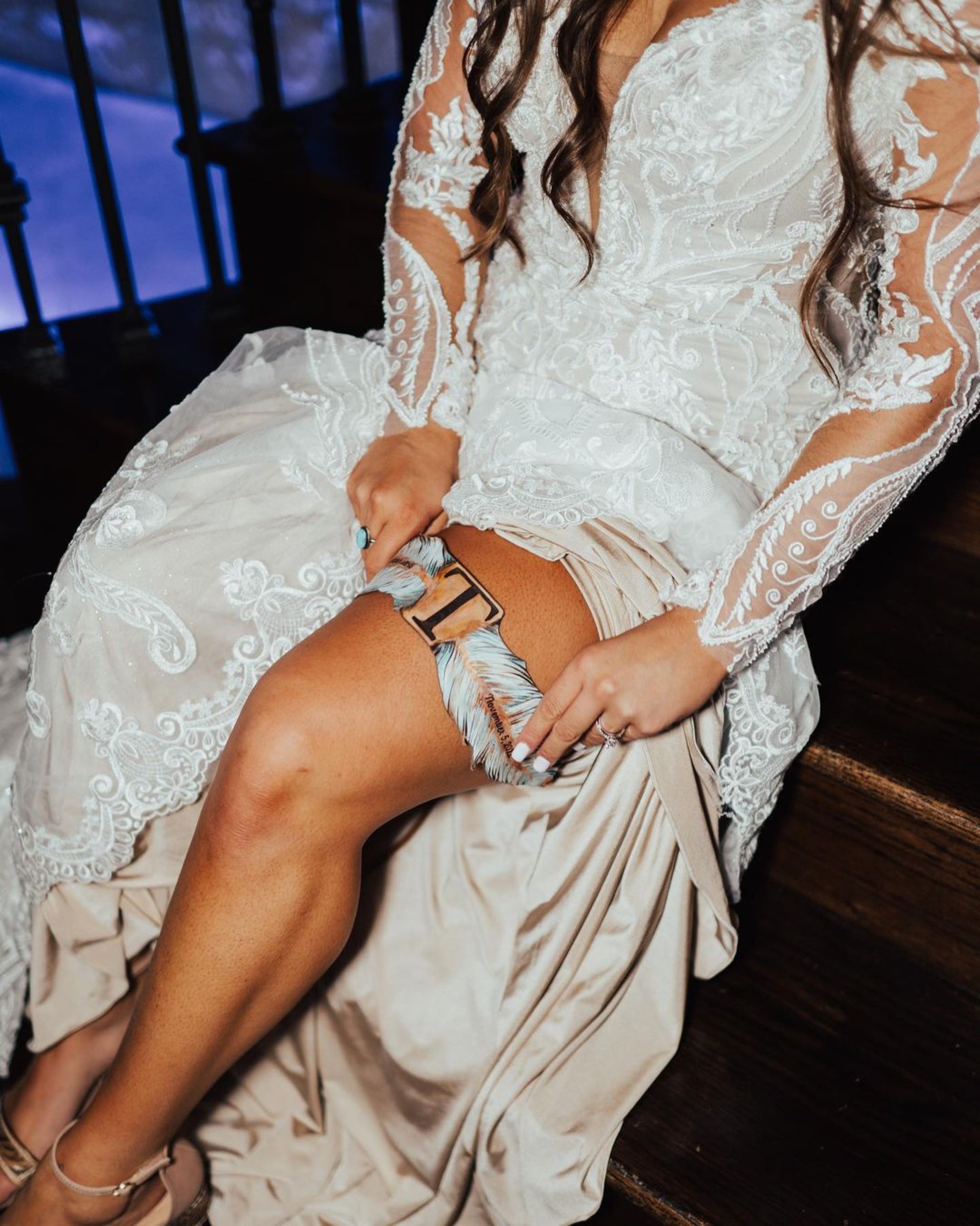 Custom leather Bridal Garter Casey Curtis Design Custom leather Bridal Garter Casey Curtis Design