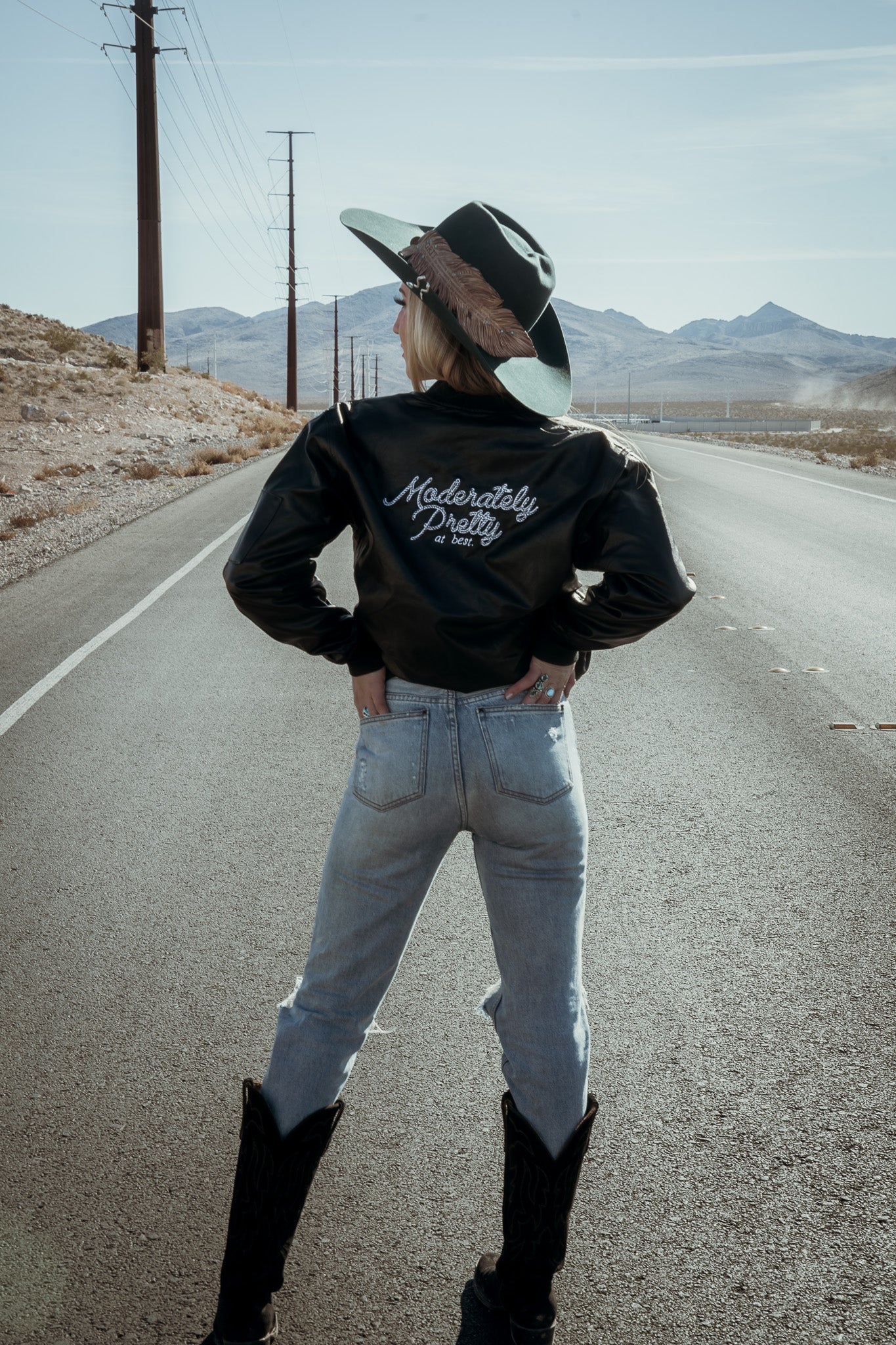 Moderately Pretty at Best Faux Leather Bomber Jacket – Casey